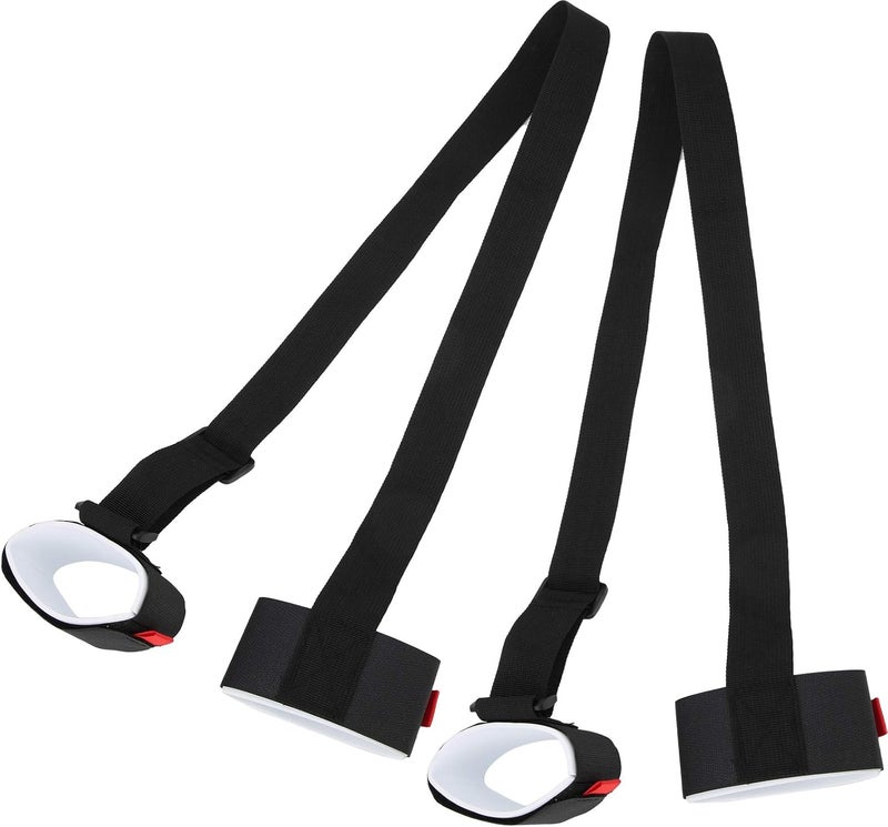 Adjustable Double Skis Strap Portable Shoulder Fixing Belt for Snowboard Skis-2Pcs Power Training Snowboard Strap for Family Skiing Activities, EVA + Nylon, Black, 110cm, 2 X - Image 1