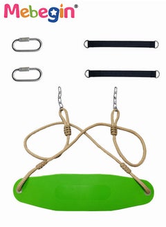 MEBEGIN Child Swing Seat, Hanging Tree Swing Seat with Snap Hooks, Adjustable Rope Swings, Safe Non-slip Swing Set for Kids and Adults, Easy to Disassemble and Assemble, for Garden, Yard, Indoor and Outdoor, Maximum Load 200kg  - Image 2