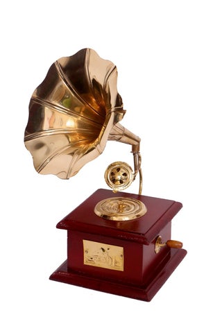 Decorative Gramophone Showpiece 10 Inches Vintage Style Brass for Home Decor Gramophone Handicraft Mini Brass Items for Home Decor Office Desk Living Room Study Table and Gift Purpose - pzsku/ZB8F1922C7885148BDA57Z/45/1746637554/acc07722-ee84-4cbb-801b-e3dbf5527049