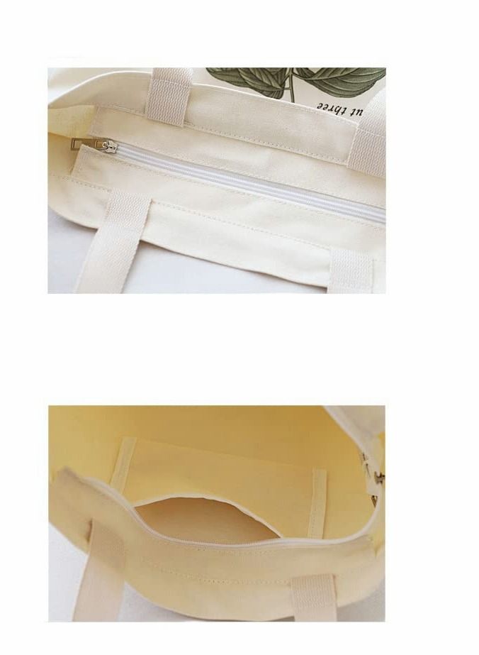 SYOSI Printed Vintage Jute Bag Shopping Canvas Bag Women One Shoulder Fabric Bag Reusable Grocery Bag  - Image 4