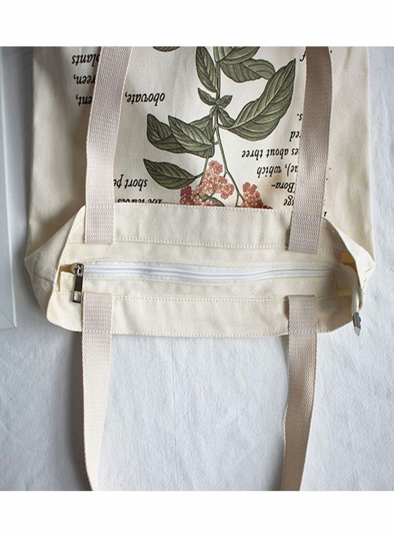SYOSI Printed Vintage Jute Bag Shopping Canvas Bag Women One Shoulder Fabric Bag Reusable Grocery Bag  - Image 2