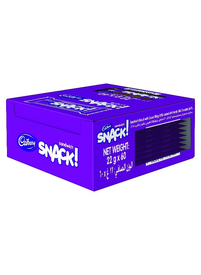 Cadbury Snack Sandwich Milk Chocolate 22G - Pack of 60 - Image 2