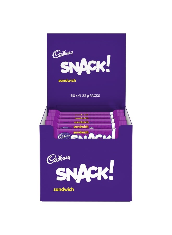 Cadbury Snack Sandwich Milk Chocolate 22G - Pack of 60 - Image 1