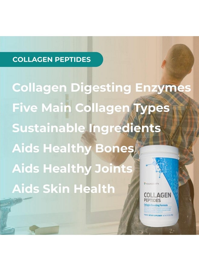youngevity مسحوق ببتيدات الكولاجين المتعددة من يانغيفيتي مع مسحوق الفولفيك - كولاجين هيدروزي من لحم البقر الذي يتغذى على العشب، البحري، الدجاج، وغشاء البيض - دعم الشعر، البشرة، الأظافر، المفاصل، والعظام - I، II، III، V، X - 11.4 أونصة - Image 4