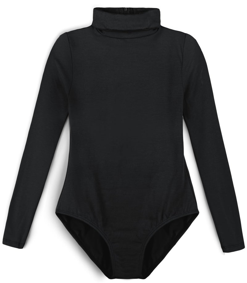 DANSHOW Girlsâ€™ Team Basic Turtleneck Long Sleeve Dacne Leotard (Front Lining,Zipper Back)(23837-M-06) - Image 2