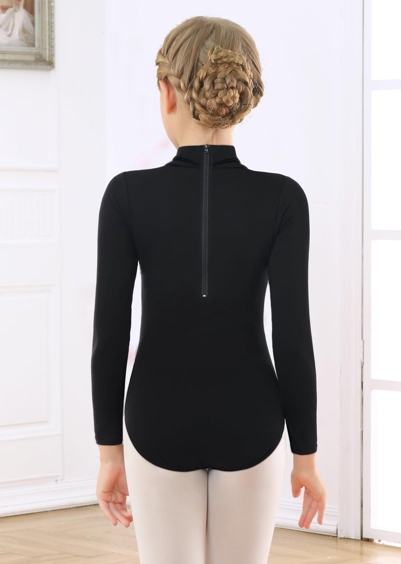 DANSHOW Girlsâ€™ Team Basic Turtleneck Long Sleeve Dacne Leotard (Front Lining,Zipper Back)(23837-M-06) - Image 4