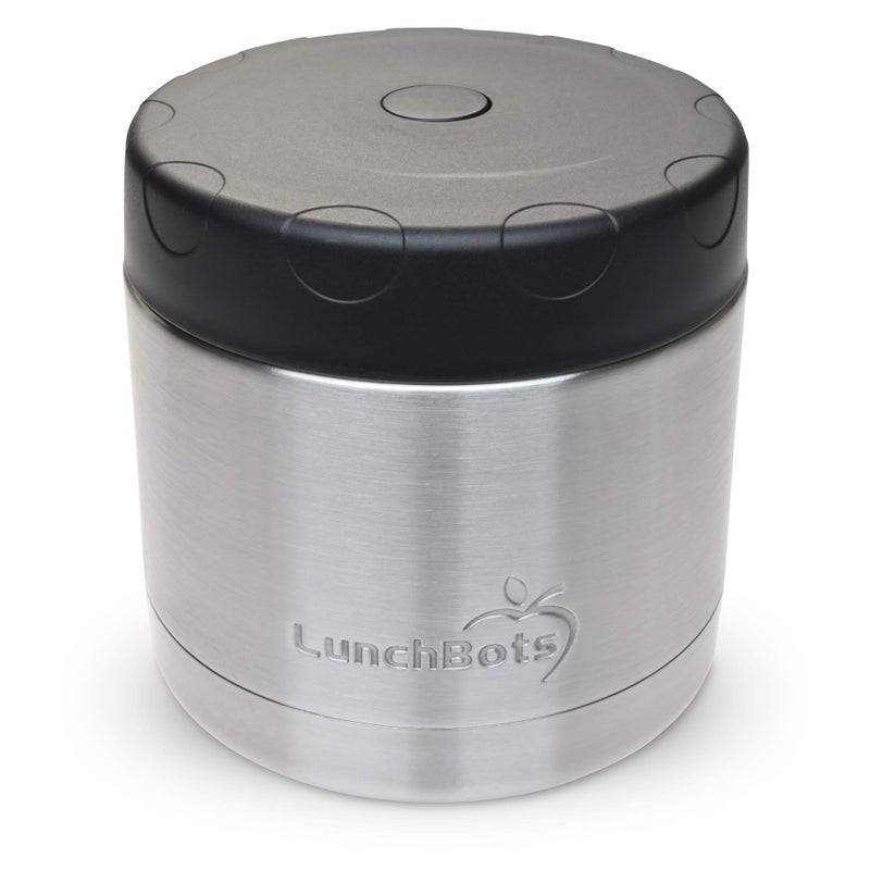 LunchBots 16oz Thermos Stainless Steel Wide Mouth - Insulated Thermos With Vented Lid - Keeps Food Hot or Cold for Hours - Leak-Proof Portable Thermal Food Jar is Ideal for Soup - 16 ounce - Black - Image 1