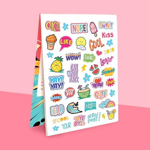 Doodle Sticker Book for Journal with 450+ Cute Stickers | Perfect for Journaling, Scrapbook Projects, Décor & Page Decoration | 450+ Stickers | A5 Book with 10 Pages - Image 3