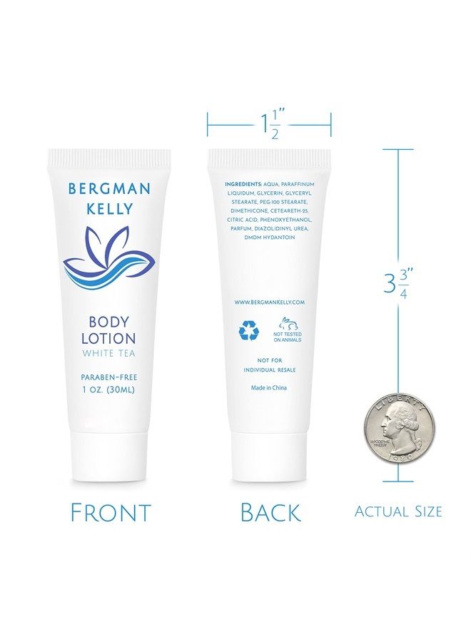 BERGMAN KELLY Travel Body Lotion (1 fl oz, 50 PK, White Tea), Delight Your Guests with a Revitalizing and Refreshing Body Lotion, Quality Mini and Small Size Guest Hotel Toiletries in Bulk - Image 3