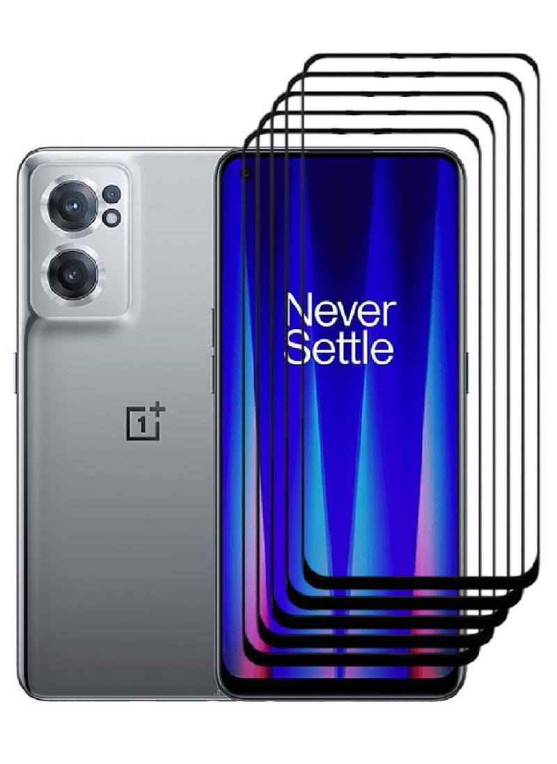 AINA 5 Pieces Tempered Glass Screen Protector 5D Designed For OnePlus Nord CE 2 5G Full Glue Edge to Edge Full Screen Coverage And Bubble Free - Image 1