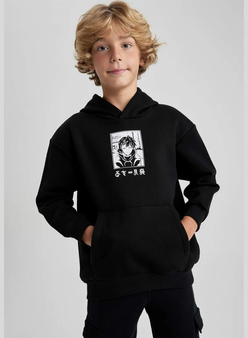 DeFacto Boy Oversize Fit Hooded Long Sleeve Sweatshirt