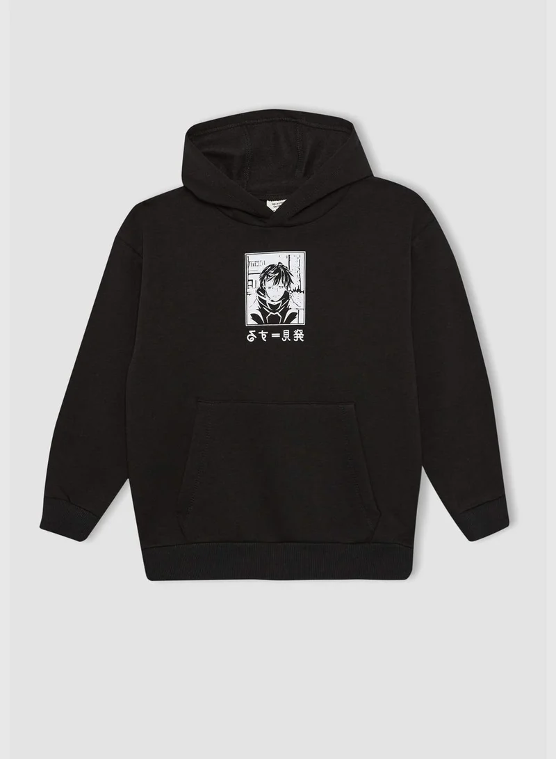 DeFacto Boy Oversize Fit Hooded Long Sleeve Sweatshirt