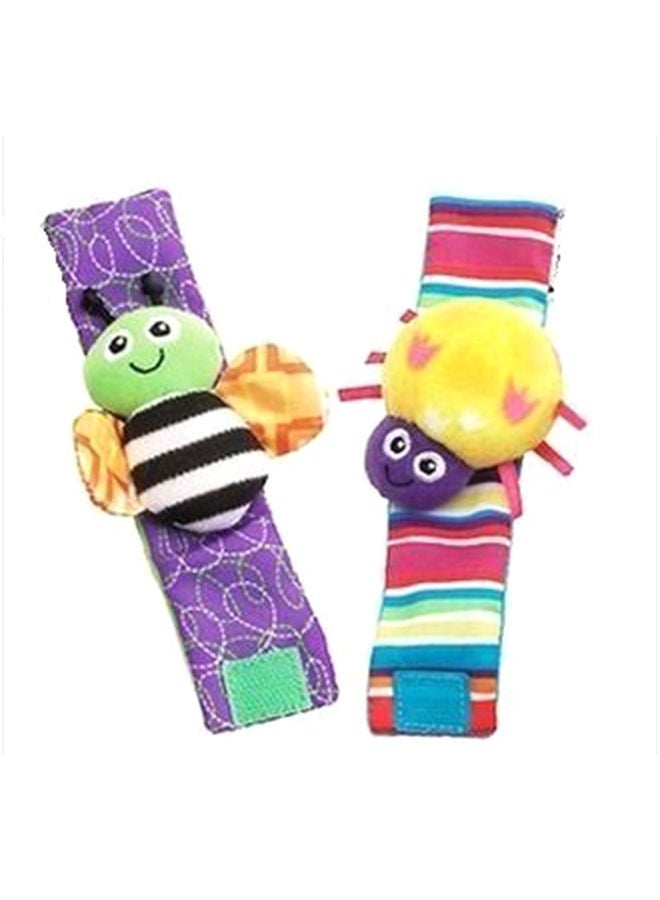 NIBEMINENT Top-Quality Material 4-Piece Infant Socks And Wrist Rattles Toy Set For Kids - Image 2