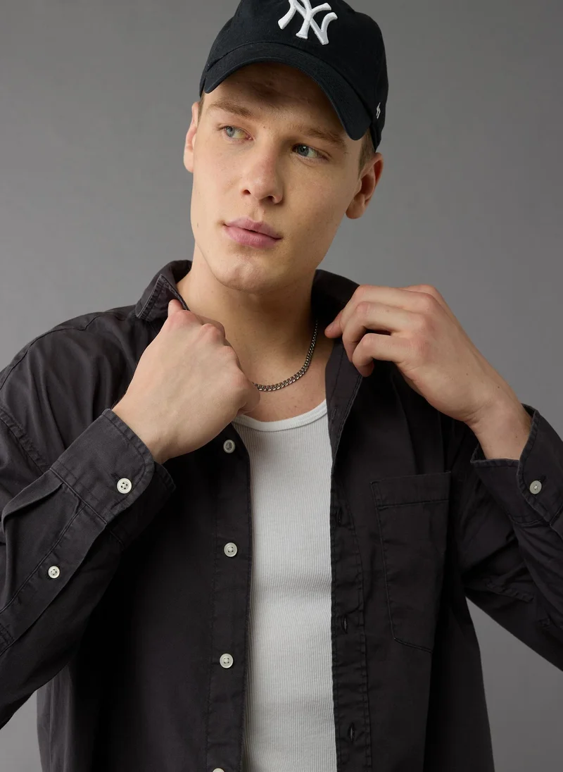American Eagle Pocket Detail Button Down Oxford Shirt