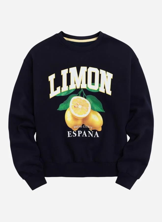 victor and jane Limon Espana Graphic Sweatshirt - 100% Cotton Fleece