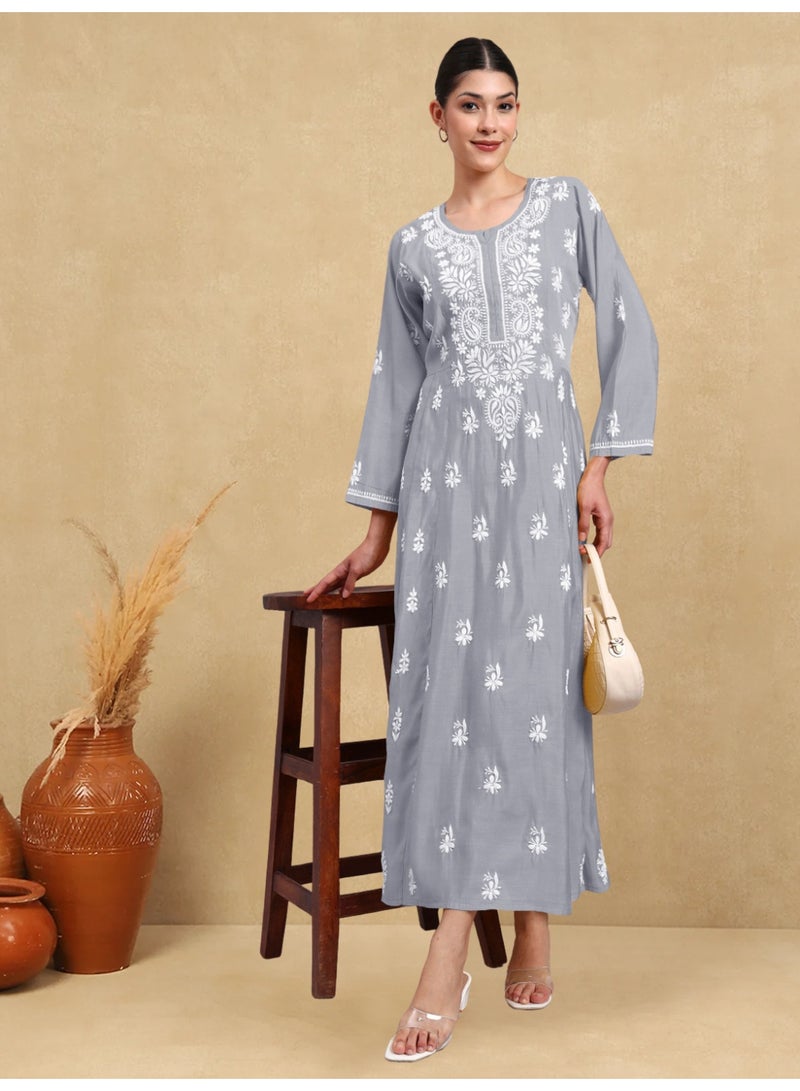 الايا جلابية شانديري مطرزة باليد شيكانكاري - Image 1