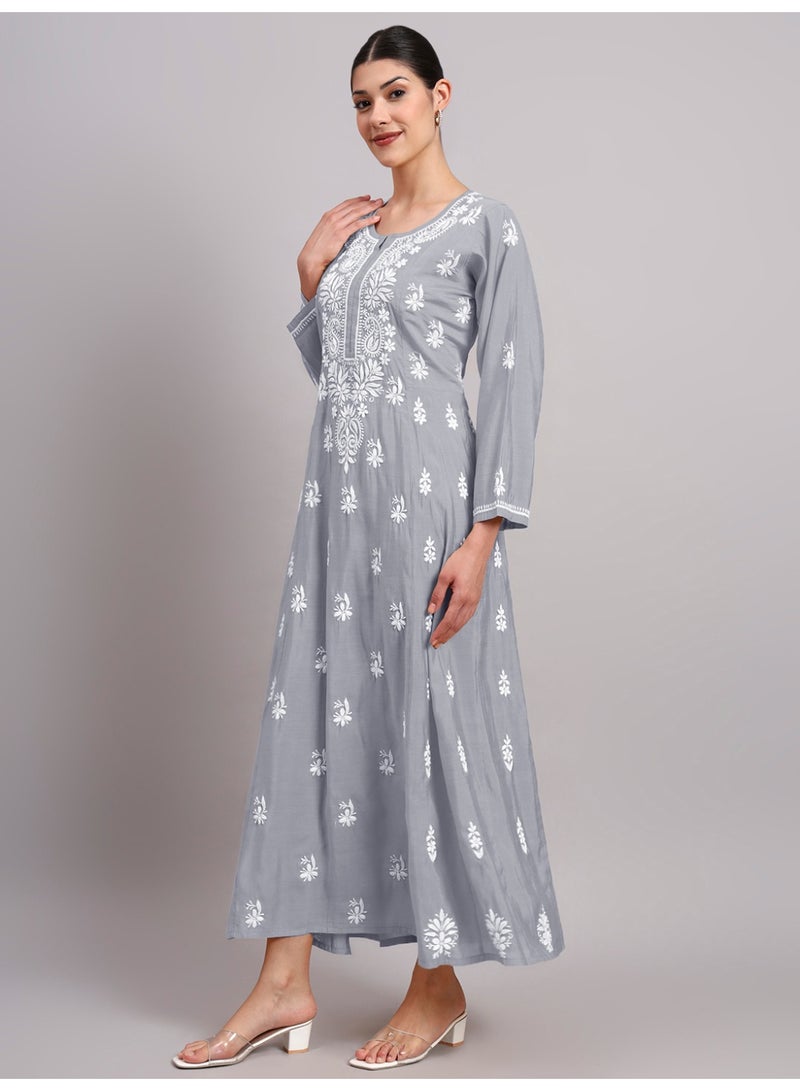 الايا جلابية شانديري مطرزة باليد شيكانكاري - Image 4