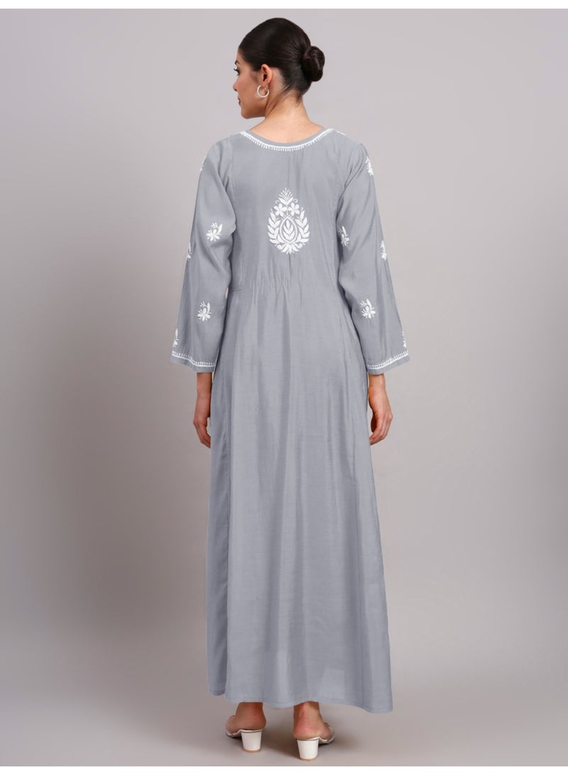 الايا جلابية شانديري مطرزة باليد شيكانكاري - Image 2