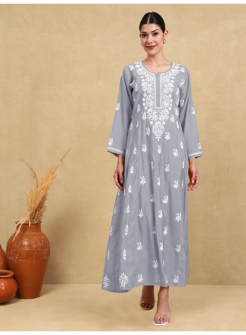 الايا جلابية شانديري مطرزة باليد شيكانكاري - Image 3