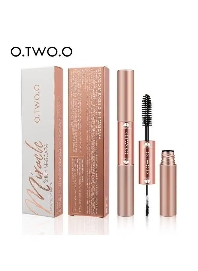 أو.تو.أو ماسكارا O.TWO.O Miracle مزدوجة الرأس 2 في 1 ماسكارا تطويل الرموش المقاومة للماء والمقاومة للعرق سهلة الاستخدام - Image 4