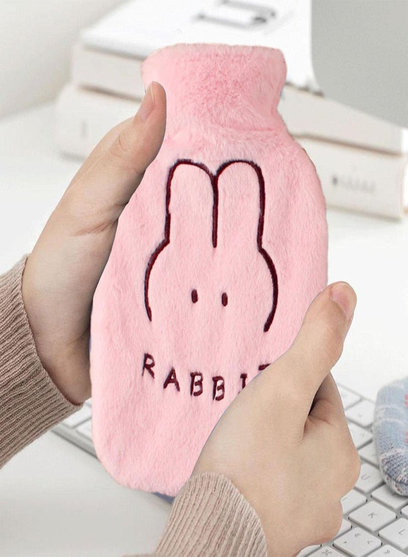 GGOOT Hot Water Bottle with Luxury Cosy Plush Cover, 1L PVC Hot Water Bag Portable for Neck, Back, Shoulder Pain and Hand Feet Warmer, Menstrual Cramps, Hot Compress and ColdTh-erapy, for Women - Image 2