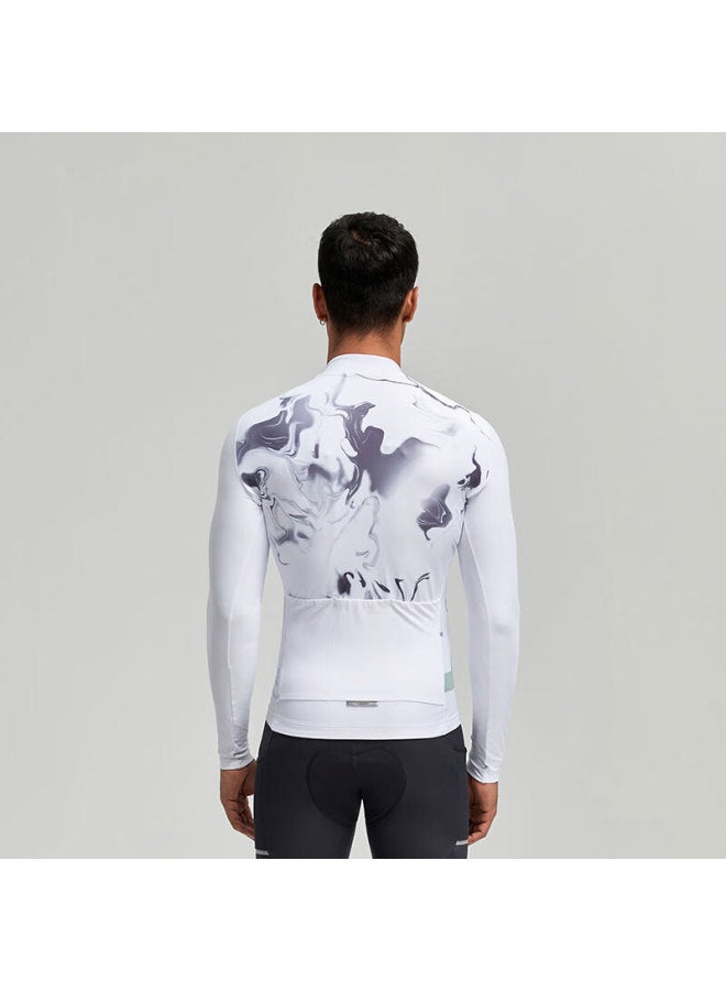 Sendik Santic Autumn And Winter Fleece Road Bike Cycling Jersey For Men, Greet, White, XL - Image 3