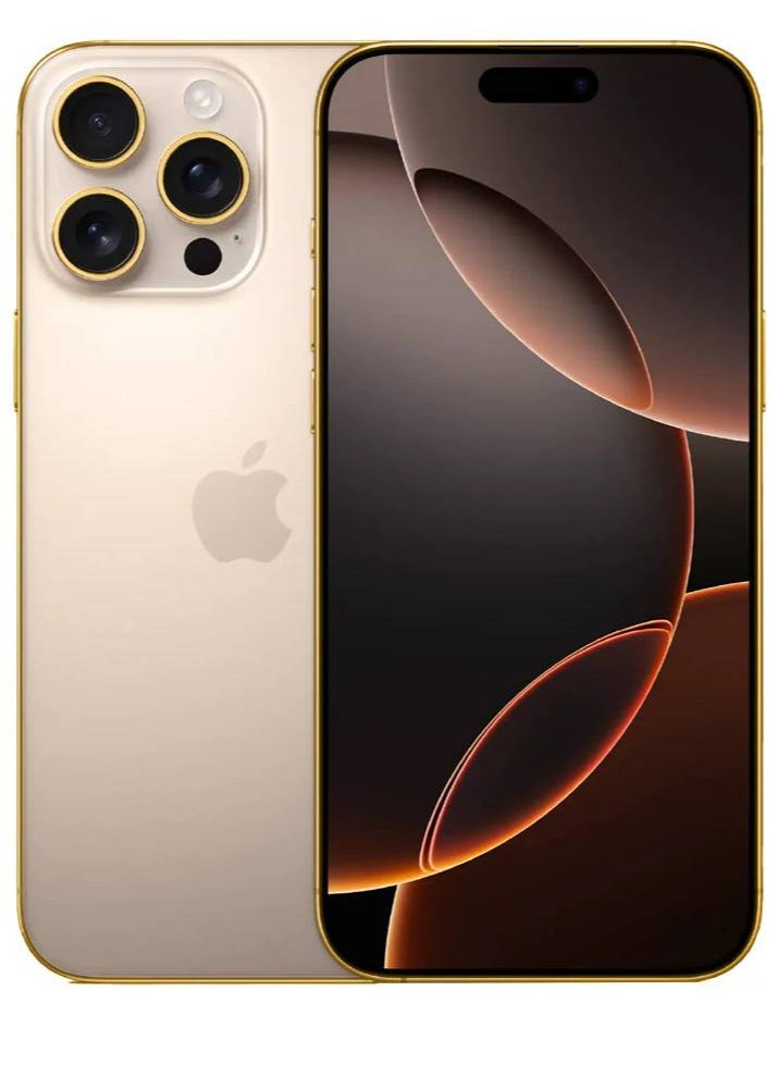 Luxury 24k Gold Plated Frame Customized iPhone 16 Pro Max 512 GB Desert - pzsku/ZB8F2271062E3E7242D1DZ/45/_/1730659721/a7db8c97-2b75-4442-b30e-4893fd55b96f