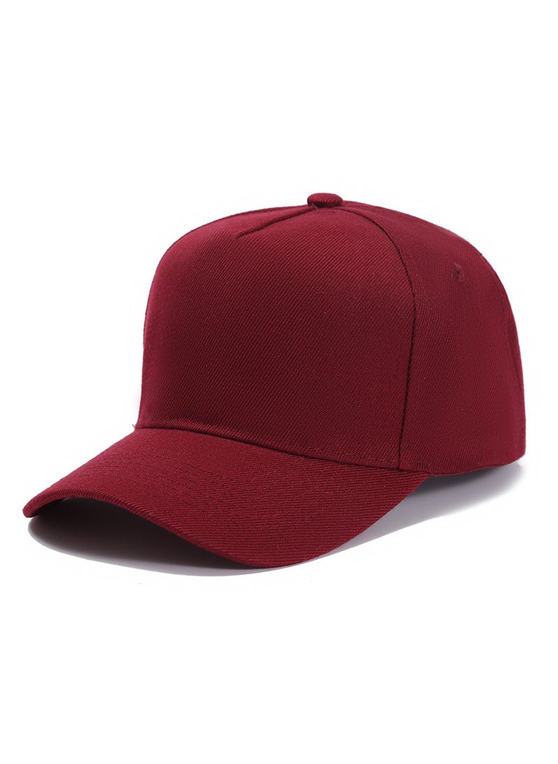 Generic Customizable Baseball Caps Embroidery Sun Protection wine red 