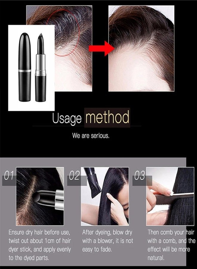 QUALIZA Instant Root Coverage Hair Color Pencil, Temporary Hair Colour Stick, Black, (1 count) - Image 3