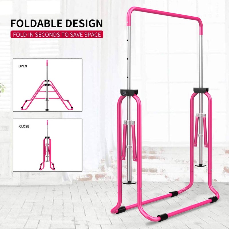 Tepemccu Expandable Gymnastics Bars, Adjustable Height Gymnastic Horizontal Bars, Children Folding Training Bar for Kids - Image 3