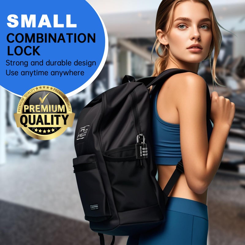 DELSWIN Combination Lock 3-Digit Small Padlock - 4Pcs Resettable Combo Lock for School Gym Locker, Outdoor, Fence, Gate, Waterproof Luggage Locks for Travel Backpack - Image 2