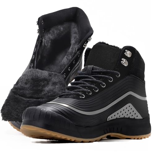 ulogu Snow Boots men Waterproof Insulated Black Duck Boots Fur Lined Warm Ankle Booties Lightweight Comfortable Winter Walking Shoes Zapatos Botas Invierno Para hombres - Image 1