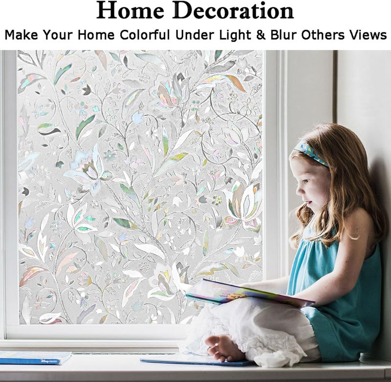 Kromapolis Window Film, Window Privacy Film, Window Vinyl Glass Covering, Stained Glass Decorative Film, Window Film Privacy Frosted, Static Window Clings, Non-Adhesive, No-Glue (11.8 x 78.7 inch) - Image 4