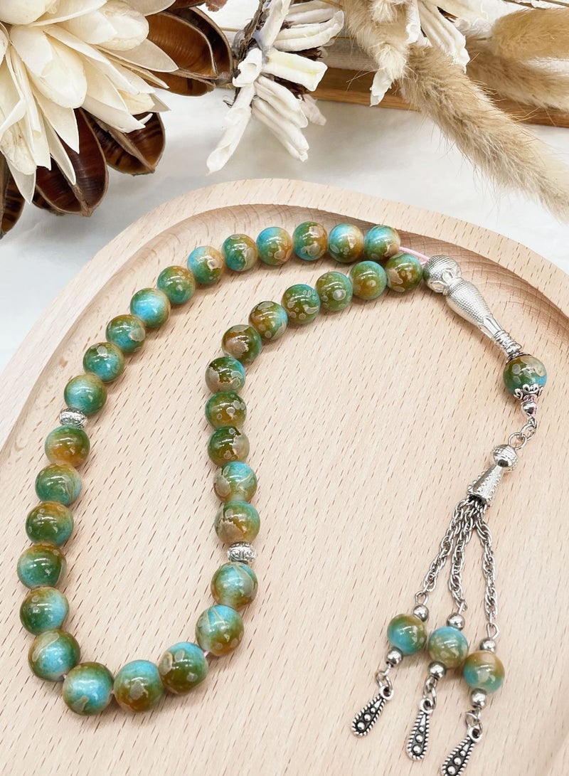 33 Natural Jade Prayer BeadsTasbih/10mm - Image 1