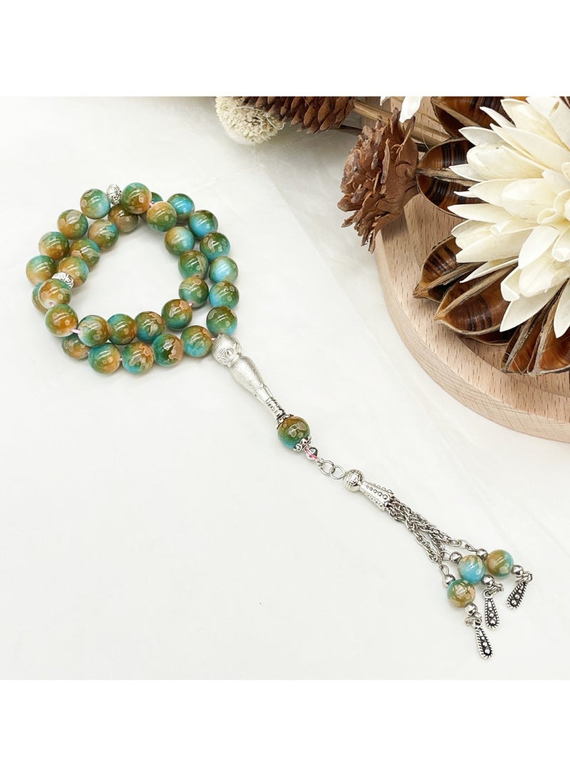 33 Natural Jade Prayer BeadsTasbih/10mm - Image 2