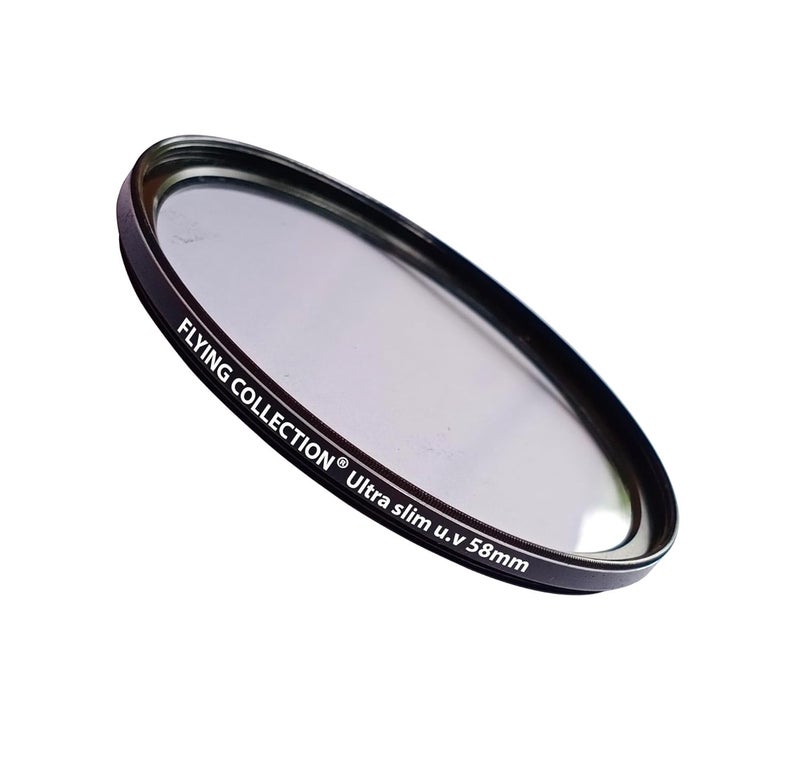 FLYING COLLECTION Camera Lens UV Rays Protection Filter 58 MM -Ultra Slim UV Filter Ring Aluminum Frame,HD/Waterproof Resistant, DSLR Camera Lens, Dust Scratches (58 MM) - Image 4