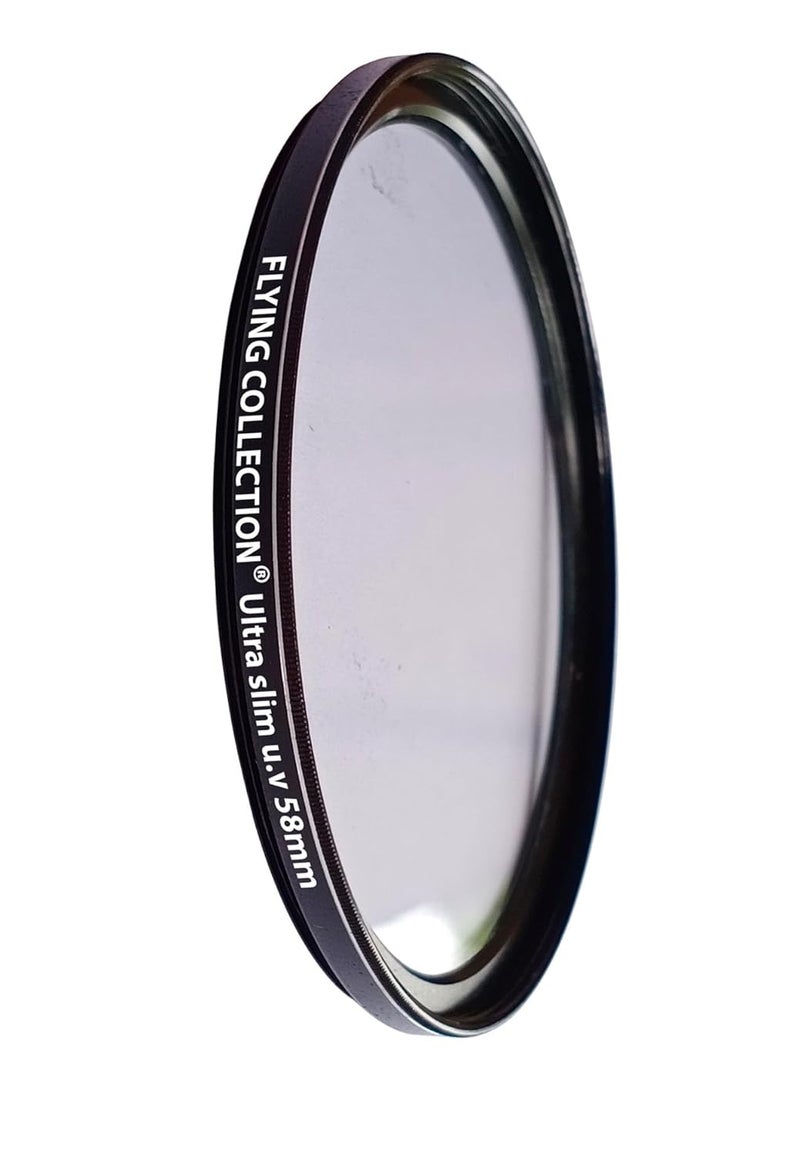 FLYING COLLECTION Camera Lens UV Rays Protection Filter 58 MM -Ultra Slim UV Filter Ring Aluminum Frame,HD/Waterproof Resistant, DSLR Camera Lens, Dust Scratches (58 MM) - Image 3