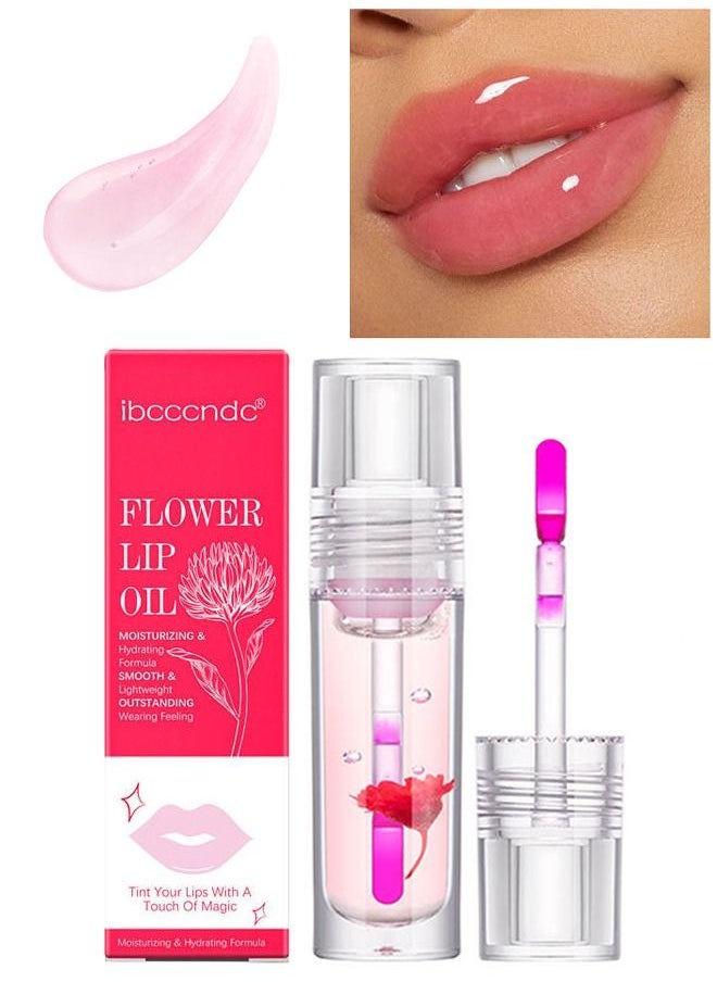 ibcccndc Color Change Lip Gloss Flower Lip Oil Long Lasting Nutritious Lip Balm Lips Moisturizer Magic Temperature Color Change Lip Serum Eliminate Dryness Wrinkles Enhances Plump Gloss  - Image 1