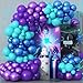 Togvu Black Purple Blue Balloons Garland Arch Kit Metallic Blue Purple Teal Black Balloons Arch Kit Metallic Balloon for Kids Boys Man Video Game Birthday Party Baby Shower Graduation Decorations - Image 2