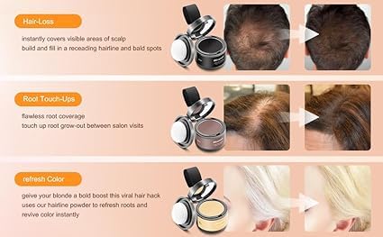 AMGZLE AMGZLE Natural Hairline Powder Hair Shading Sponge Pen Shadow Stick Quick Root Eyebrow Stamp Cover Up Touchup for Men and Women Instantly Conceals loss Bald Spots Instantly Resistant Stain Proof 5g Black - Image 2