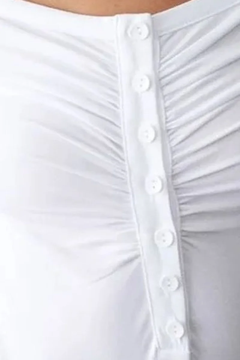 Dilvin White DILVIN Slim-fit Boat Neck Bodysuit Blouse for Women | Best Price UAE