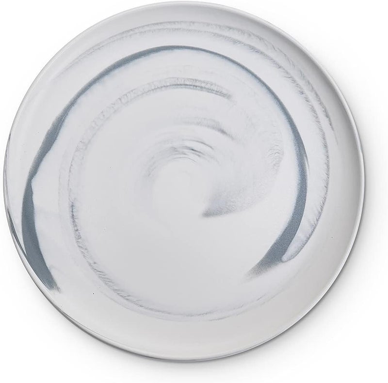 Stone lain Brighton Porcelain Plates 4 Count Marbled White and Grey - Image 3