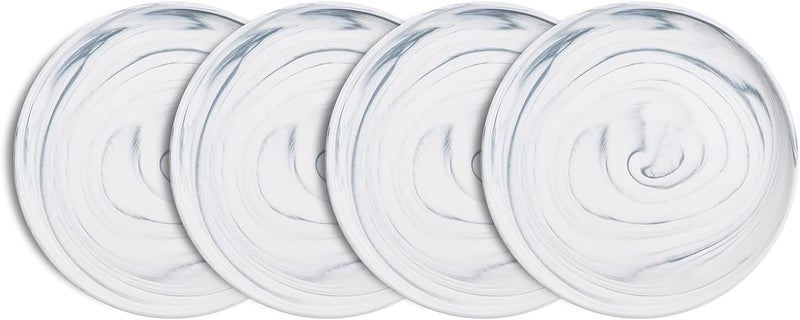 Stone lain Brighton Porcelain Plates 4 Count Marbled White and Grey - Image 1