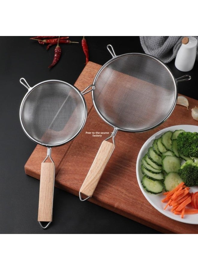 Double-ear Household Flour Sieve Hand-held Stainless Steel Filter Plug Baking Kitchen Tool Sieve Mesh Flour Sifter-Specifications:18CM - Image 4