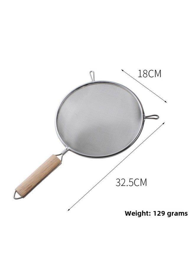 Double-ear Household Flour Sieve Hand-held Stainless Steel Filter Plug Baking Kitchen Tool Sieve Mesh Flour Sifter-Specifications:18CM - Image 1