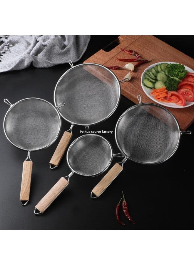 Double-ear Household Flour Sieve Hand-held Stainless Steel Filter Plug Baking Kitchen Tool Sieve Mesh Flour Sifter-Specifications:18CM - Image 3