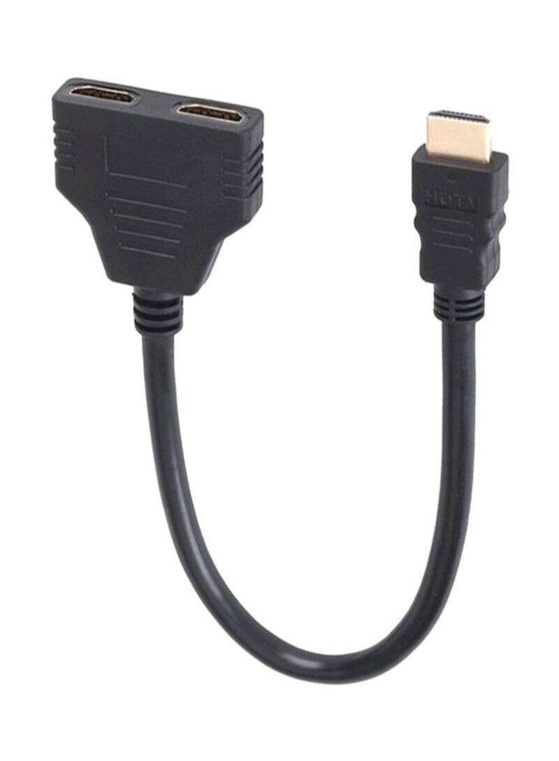 shAyzee HDMI Male To 2 HDMI Cable Splitter Adapter Converter Black - Image 1