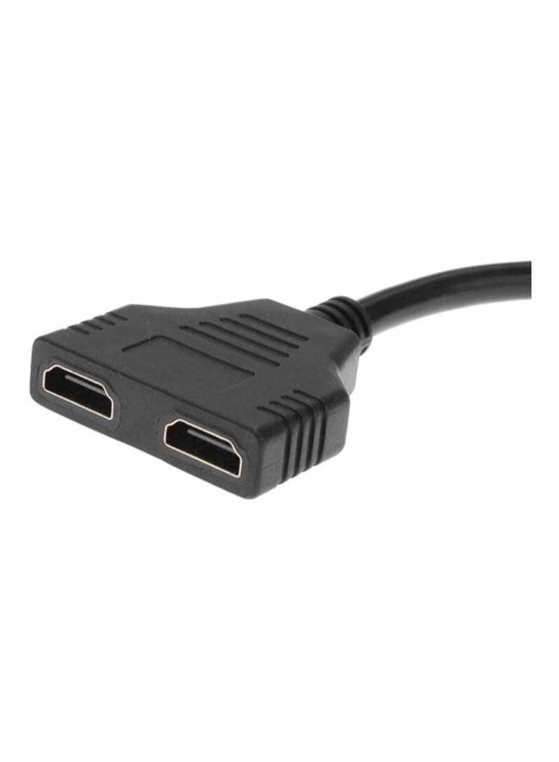 shAyzee HDMI Male To 2 HDMI Cable Splitter Adapter Converter Black - Image 3