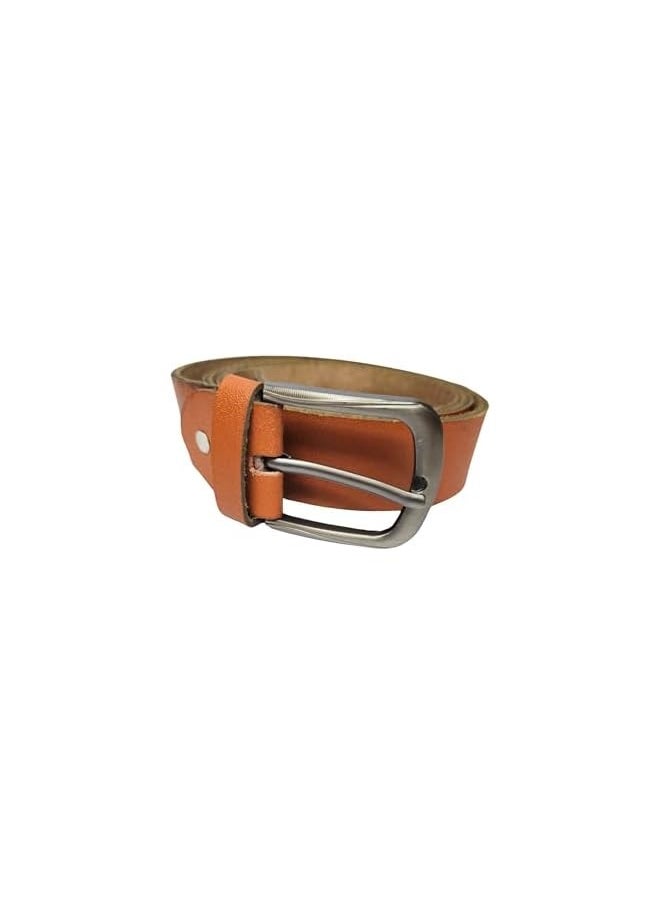 LUSHA - Genuine Leather Men's Belt, 1.4 inches Wide Classic Jean Belt - Image 1