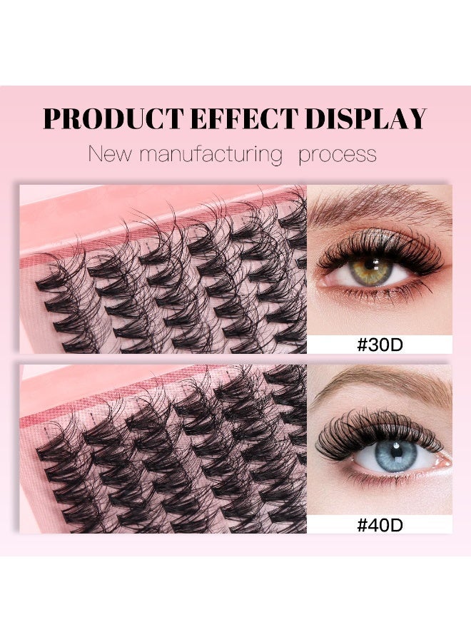 CMAYOME 216 Pcs Lash Clusters, Lash Adhesive Glue & Lash Tweezer Set Eyelash Extensions Wispy False Eyelashes Lash Clusters DIY Eyelash Extensions Individual False Eyelashes for Women - Image 4